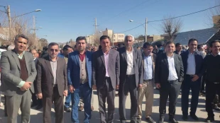 شرکت کارکنان  دانشکده فنی ممسنی همراه با مدیر کل حراست دانشگاه فنی استان فارس در راهپیمایی 22 بهمن1401 2