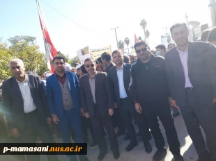 شرکت کارکنان  دانشکده فنی ممسنی همراه با مدیر کل حراست دانشگاه فنی استان فارس در راهپیمایی 22 بهمن1401 5